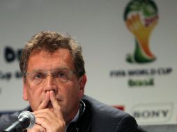 El secretario general de la FIFA, Jérome Valcke, ofreció una rueda de prensa el miércoles pasado en Río de Janeiro. EFE  /