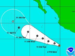 Trayectoria esperada para el huracán 'Eugene' en los próximos cinco días. Gráfica del NHC  /