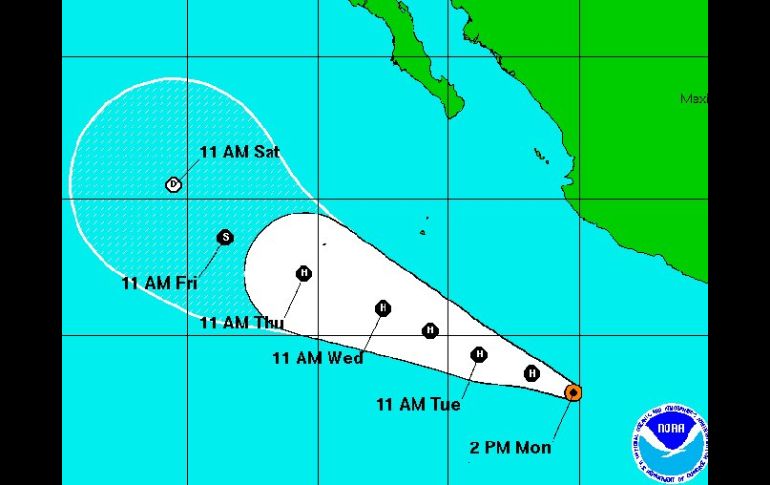 Trayectoria esperada para el huracán 'Eugene' en los próximos cinco días. Gráfica del NHC  /