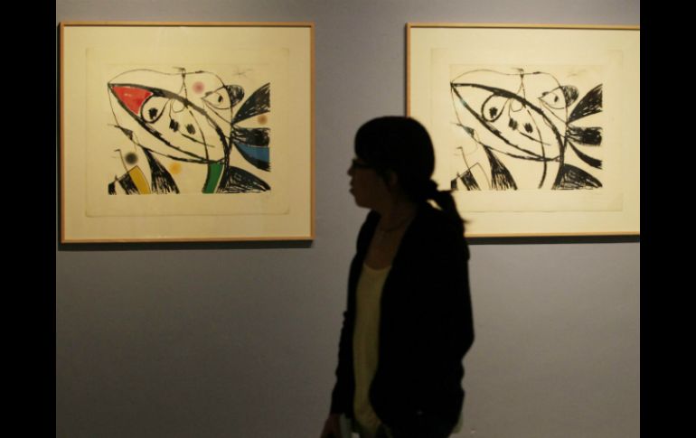 Piezas de la serie Mallorca, de Miró, que forman parte de la exposición El silencio en el estudio, que abre mañana en el Mura.M.FREYRÍA  /