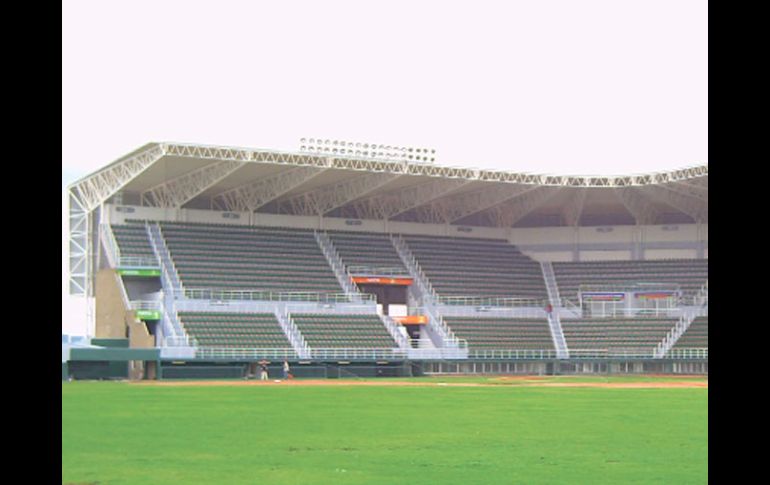 El Estadio Panamericano de Beisbol ya está terminado, aunque solamente le falta la instalación del pasto sintético. ESPECIAL  /