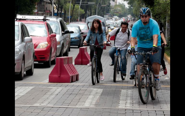 Aspecto de la ciclovía en Javier Mina, que forma parte del Plan Maestro de Movilidad no Motorizada. A. GARCÍA.  /