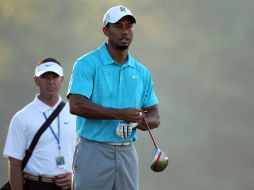 Tiger Woods y Sean Foley durante una ronda de práctica previa al comienzo de la PGA. AFP  /