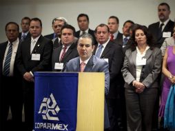 Gerardo Gutiérrez Candiani, presidente de la Coparmex, durante conferencia de prensa la tarde de este miércoles. EL UNIVERSAL  /