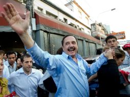 El diputado nacional y precandidato a la presidencia, Ricardo Alfonsín durante el cierre de campaña. EFE  /