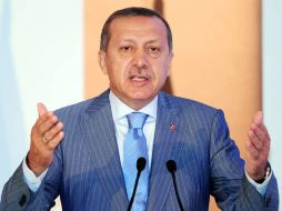 Recep Tayyip dando una conferencia de prensa donde se hace oficial la candidatura de Estambul en los Juegos Olímpicos. AFP  /