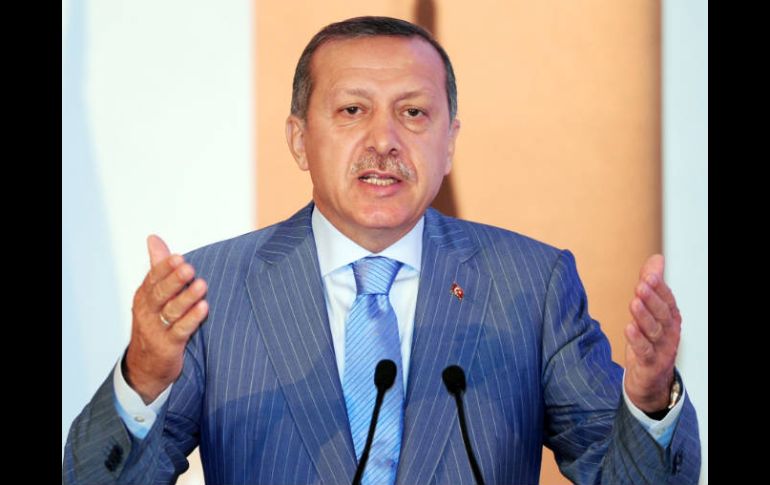 Recep Tayyip dando una conferencia de prensa donde se hace oficial la candidatura de Estambul en los Juegos Olímpicos. AFP  /