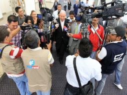 Tras la bendición de las nuevas salas de Expo Guadalajara, Juan Sandoval resaltó los propósitos del recinto. A. CAMACHO  /