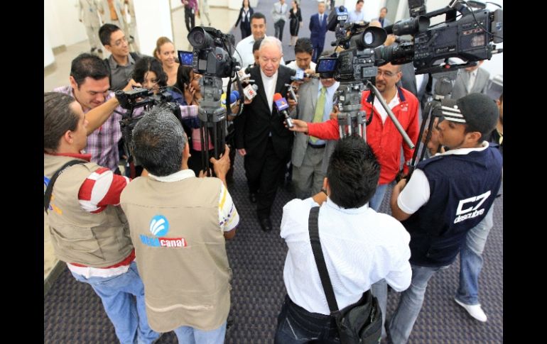 Tras la bendición de las nuevas salas de Expo Guadalajara, Juan Sandoval resaltó los propósitos del recinto. A. CAMACHO  /