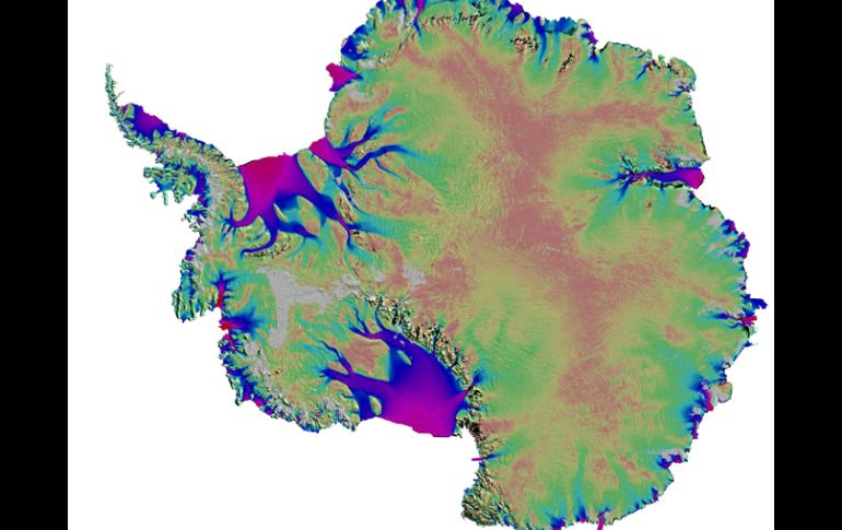 En alta resolución se muestra el patrón del flujo del hielo en el continente helado. EFE  /