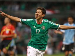 Giovani Casillas celebrando el segundo gol, durante juego final de la Copa Mundial FIFA Sub-17 en el Estadio Azteca. MEXSPORT  /