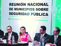 Lorena Martínez, alcaldesa de Aguascalientes, durante el evento de la Conferencia Nacional de Seguridad Pública Municipal. NTX  /