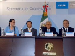 Dirigentes de la FMF y la Secretaría de Gobernación durante la reunión del día de ayer. NTX  /