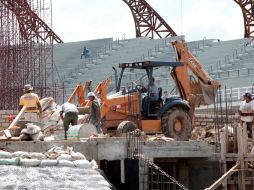 Imagen de las obras de construcción del Estadio de Atletismo para los Juegos. NTX  /