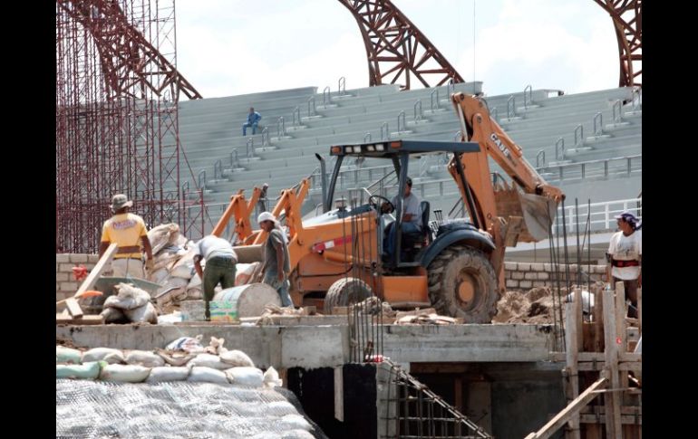 Imagen de las obras de construcción del Estadio de Atletismo para los Juegos. NTX  /