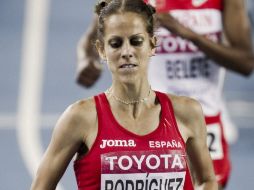 La atleta española Natalia Rodríguez, durante la carrera de semifinales 1500 metros en Daegu. EFE  /