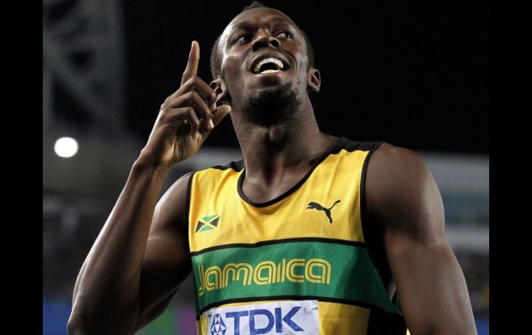 El jamaicano Usain Bolt reacciona tras competir en las semifinales de la prueba de 200 metros en Daegu. EFE  /