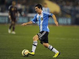 El futbolista argentino Lionel Messi durante el partido amistoso disputado en Calcuta ante Venezuela. AFP  /