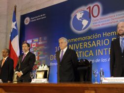 El presidente de Chile, Sebastián Piñera, en las celebraciones del décimo aniversario de la Carta Democrática Iberoamericana. NTX  /