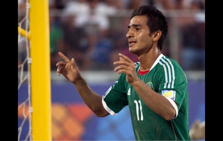 Morgan Plata de la Selección Nacional de México, durante la Copa del Mundo de futbol de Playa en Ravenna, Italia. MEXSPORT  /