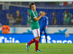 Andrés Guardado durante el partido contra Chile en el segundo partido amistoso de la selección. MEXSPORT  /