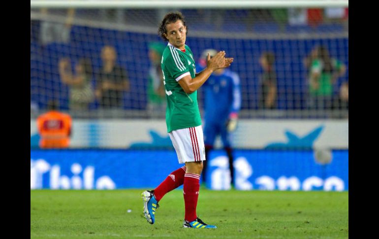 Andrés Guardado durante el partido contra Chile en el segundo partido amistoso de la selección. MEXSPORT  /