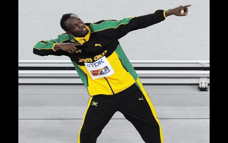 El velocista jamaiquino, Usain Bolt, posee cinco medallas de oro en Mundiales y tres en Juegos Olímpicos. AFP  /