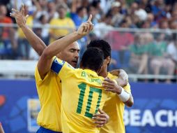 La Selección de Brasil derrotó a la de México 5-2 en el Mundial de futbol de Playa en Ravenna, Italia. MEXSPORT  /