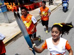 La antorcha llegó ayer a Chichén Itzá. EFE  /