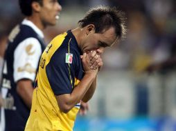 Iván Gallardo durante el juego del América y Pachuca en la jornada 7. MEXSPORT  /