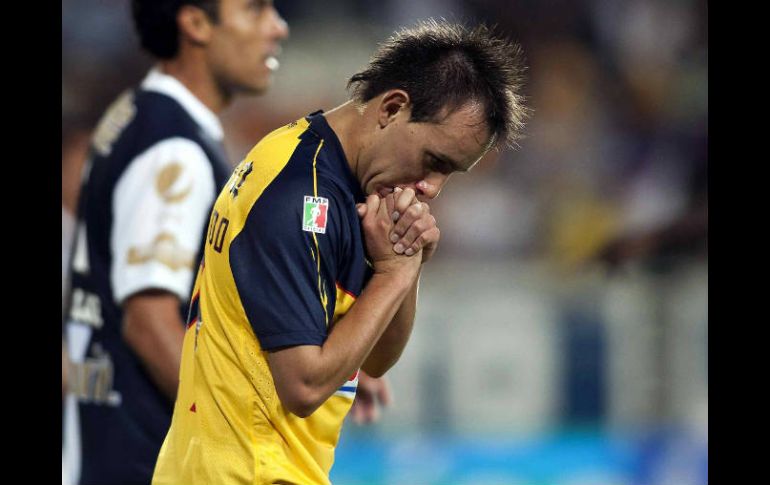 Iván Gallardo durante el juego del América y Pachuca en la jornada 7. MEXSPORT  /