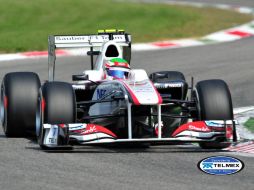 Sergio Pérez durante la sesiónes de sábado en el circuito de Monza, Italia. AFP  /