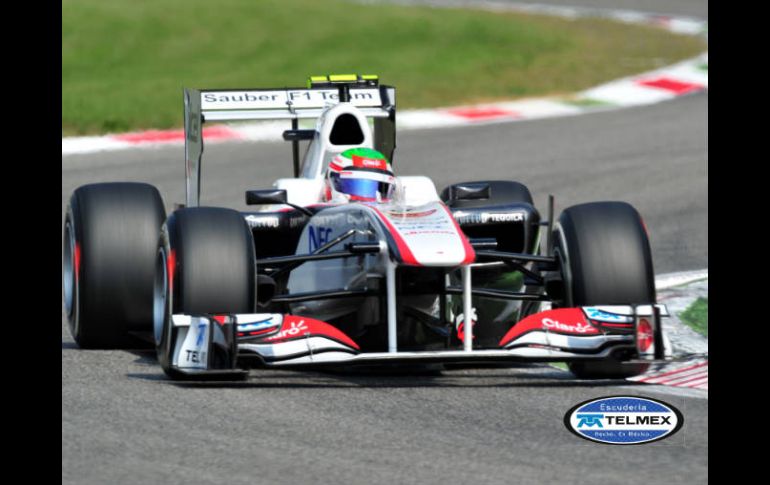 Sergio Pérez durante la sesiónes de sábado en el circuito de Monza, Italia. AFP  /