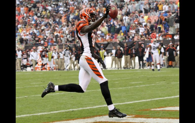 A. J. Green corre hacia el final de la zona para hacer un touchdown. REUTERS  /