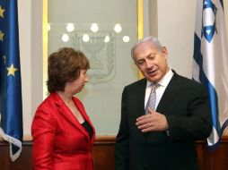 La jefa de la diplomacia europea, Catherine Ashton aquí, en visita a Israel. AFP PHOTO  EUROPEAN UNION  /