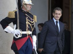 Sarkozy anunció que viajaría a Libia cuando el CNT se instalara en la capital Trípoli. AP  /