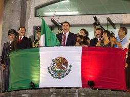 El alcalde de Zapopan, Héctor Vielma, dio por segundo año consecutivo el Grito de Independencia. E. PACHECO  /