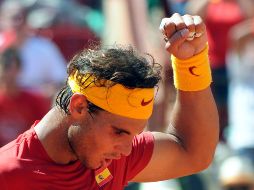 Rafael Nadal celebra después de ganar la Copa Davis contra el francés Richard Gasquet. AFP  /