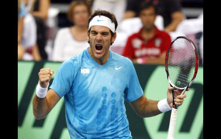 Juan Martín del Potro, representando a Argentina, reacciona durante el encuetro. REUTERS  /