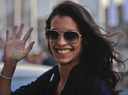 La actriz mexicana Stephanie Sigman llega a un hotel para promocionar su película 'Miss Bala' en San Sebastián. AP  /