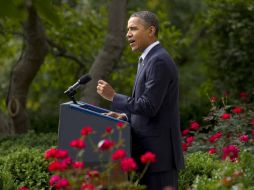 Barack Obama durante el discurso que dio en la Casa Blanca. AP  /