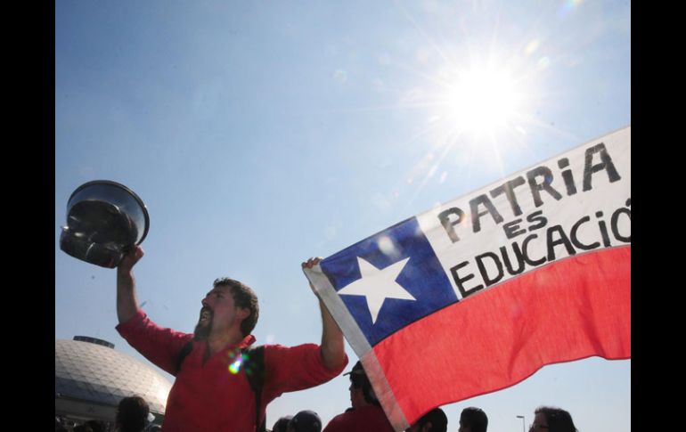 La presidenta del alumnado de la Universidad de Chile reiteró la convocatoria a un nuevo paro estudiantil para el jueves. AFP  /