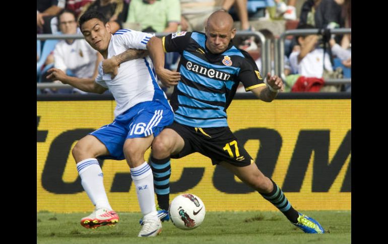 Pablo Barrera durante el juego del Real Zaragoza contra el Espanyol. EFE  /