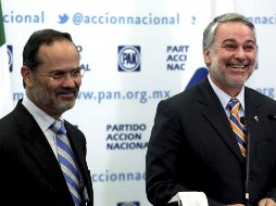 El presidente del CEN del PAN, Gustavo Madero junto al  gobernador de Jalisco, Emilio González Márquez. NOTIMEX  /