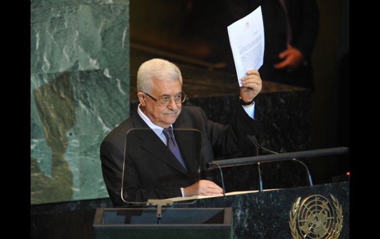 Abbas, presidente de la Autoridad Nacional Palestina, pide que su pueblo sea reconocido como un Estado soberano e independiente. NTX  /