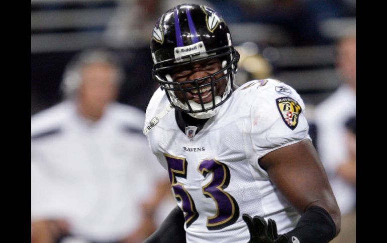 Jameel McClain de los Cuervos de Baltimore celebra su jugada. AP  /