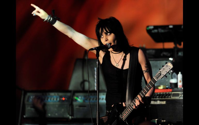 Joan Jett ofreciendo un recital de rock. Una de las nominadas a unirse al salón de la fama del rock. AP  /