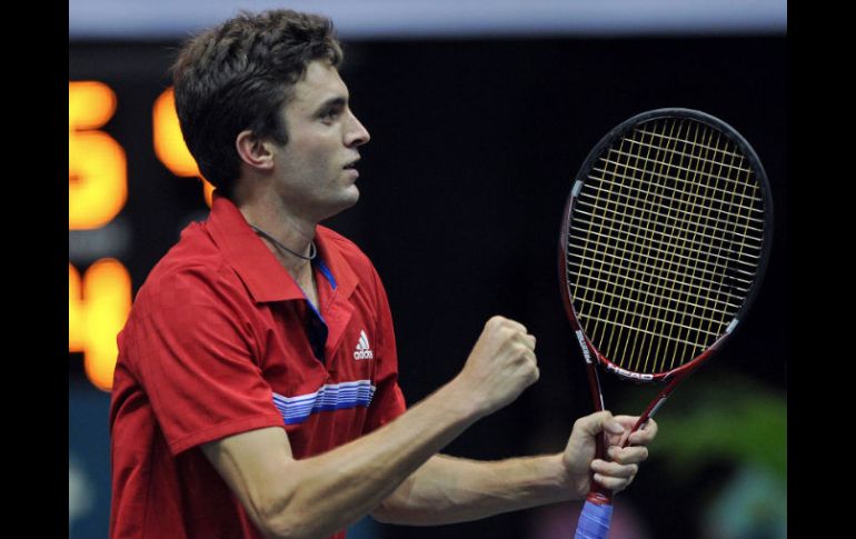 Gilles Simon festeja su avance dentro del la segunda fase del torneo. AFP  /