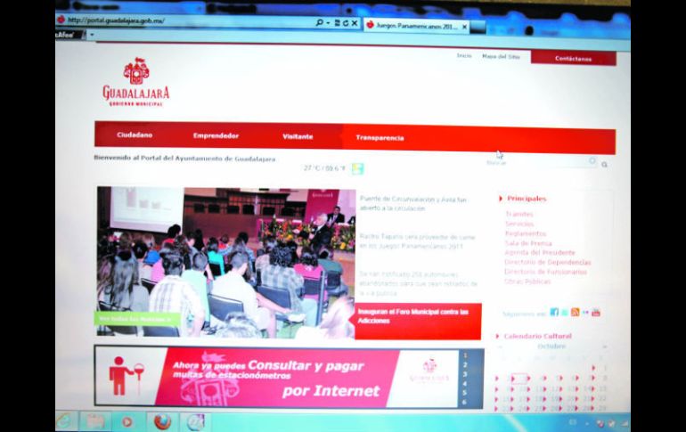 En la evaluación hay una mejoría de los ayuntamientos en materia de transparencia. En la foto, el sitio de Guadalajara.  /