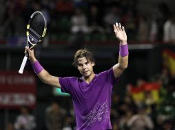 Rafael Nadal celebra su victoria ante Go Saeda. REUTERS  /